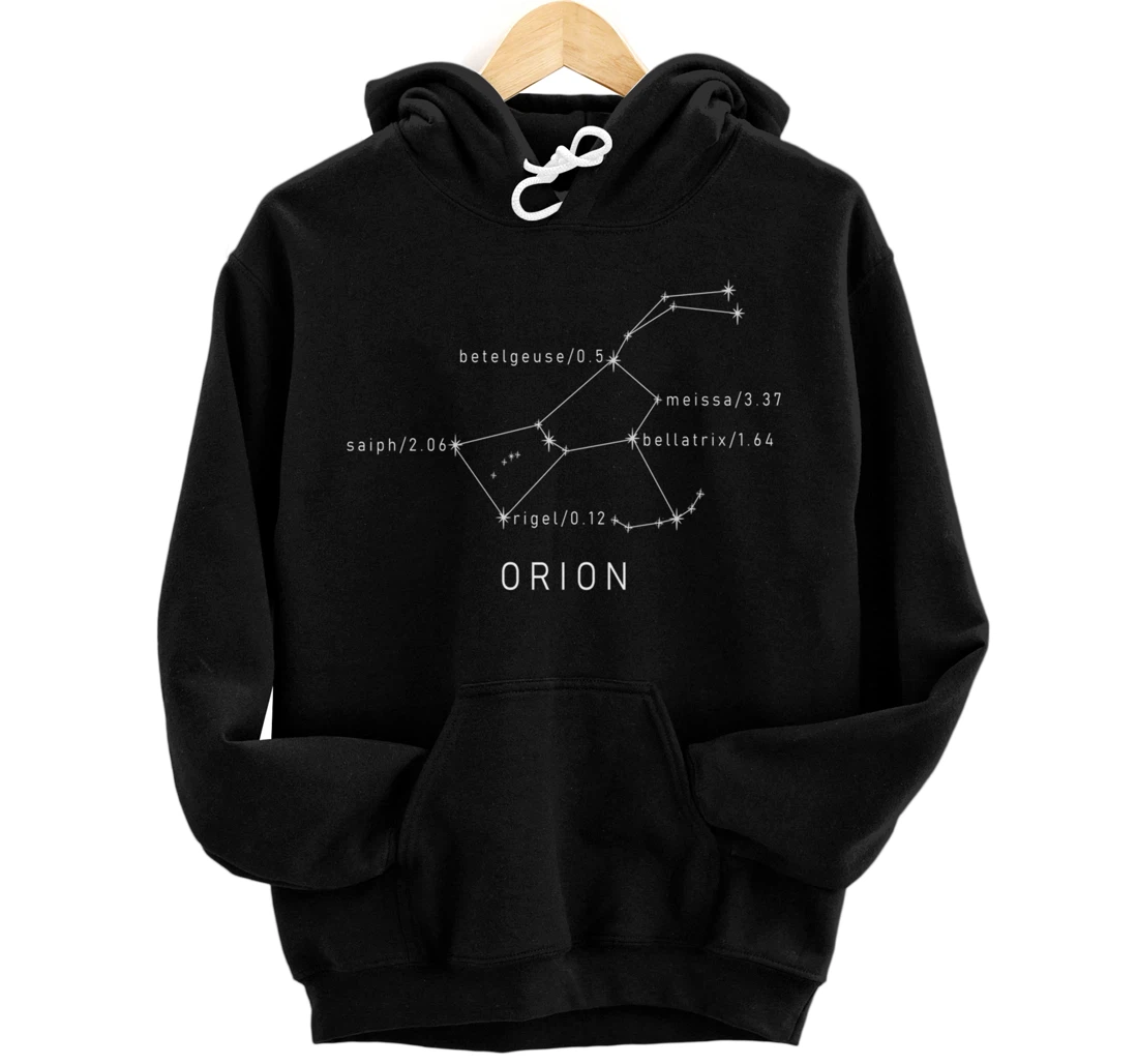Orion Constellation Astronomy Lover Stargazing Front, Back Print Pullover Hoodie