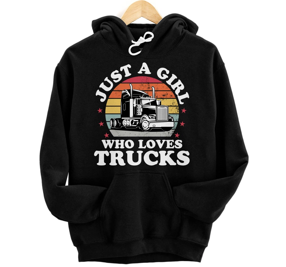 Personalized Womens Female Truck Driver Funny Woman Female Trucker Gift Pullover Hoodie