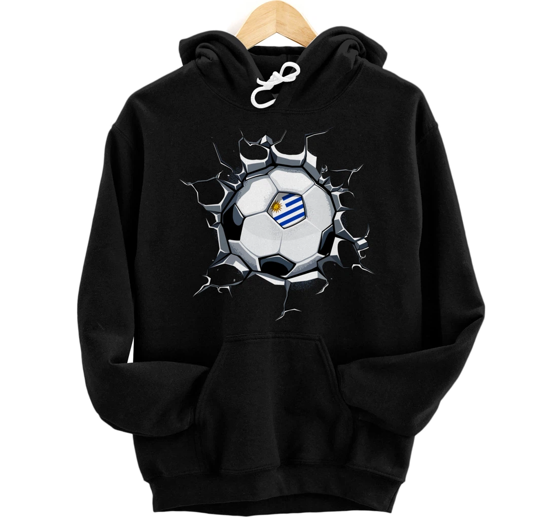 Personalized Uruguay Soccer Fans Jersey Uruguayan Football Cracked Wall Pullover Hoodie