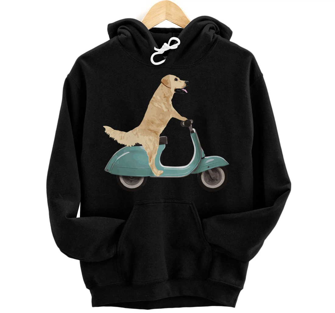 Personalized Dog on a Scooter Funny Labrador Pullover Hoodie