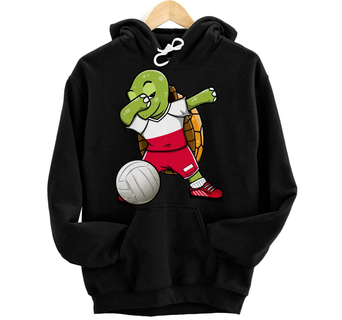 Personalized Dabbing Turtle Poland Volleyball Fans Jersey Polish Flag Pullover Hoodie