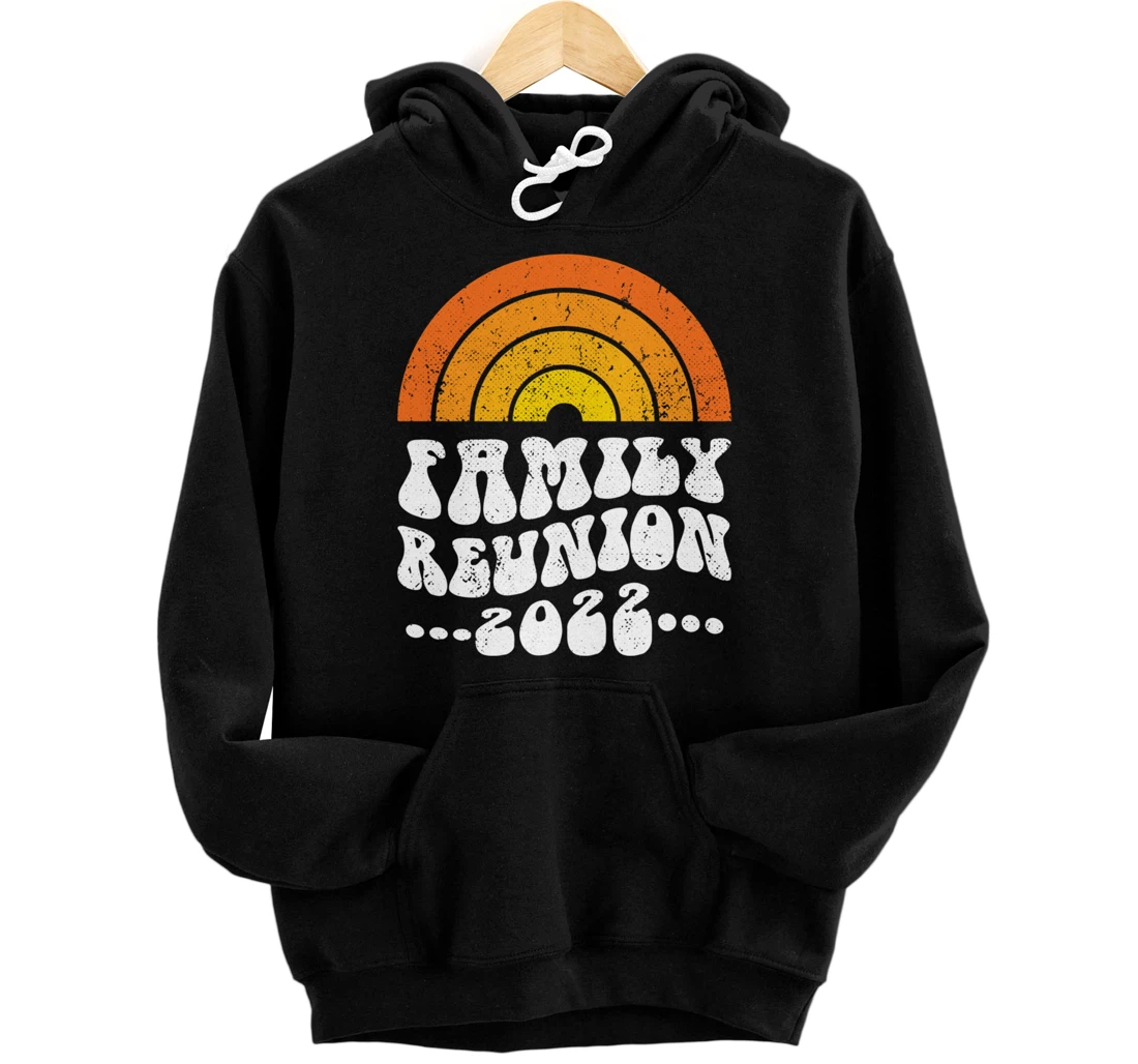 Personalized Family Reunion 2022 Matching Family Idea Retro Hippie 60s Pullover Hoodie