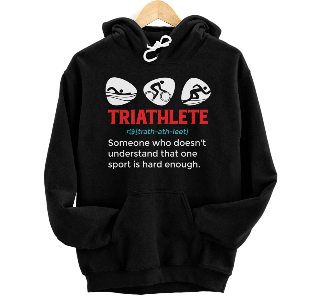 Personalized Triathlon Sports Swimmer, Cyclist & Runner Pullover Hoodie