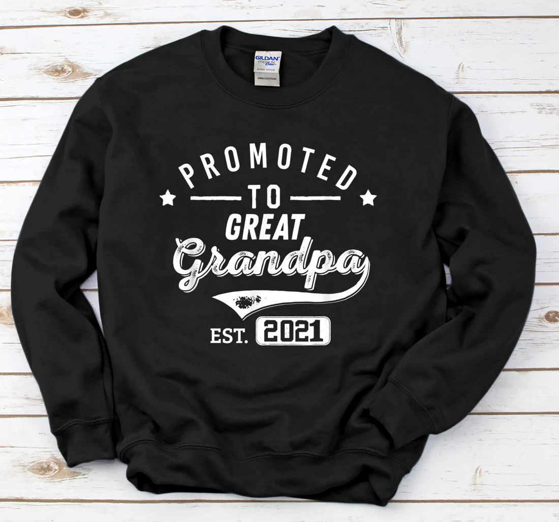 Mens Promoted to Great Grandpa Est 2021 First Time New Grandpa