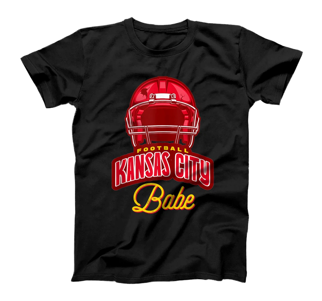 Personalized Kansas City Football Babe Retro Helmet Chief BBQ Women Tank T-Shirt, Women T-Shirt