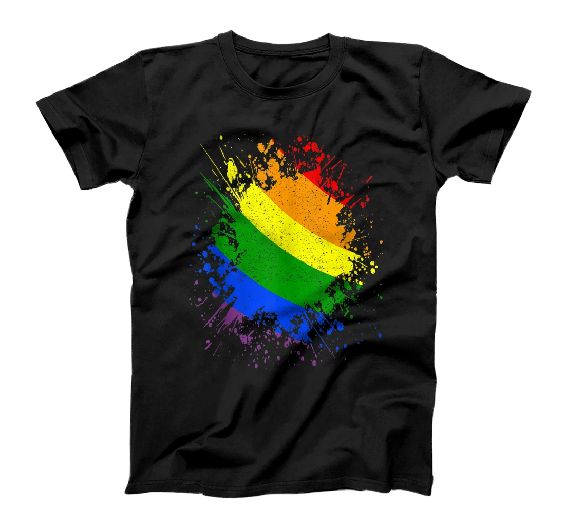 Personalized Rainbow in splashes of color Retro rainbow T-Shirt, Women T-Shirt