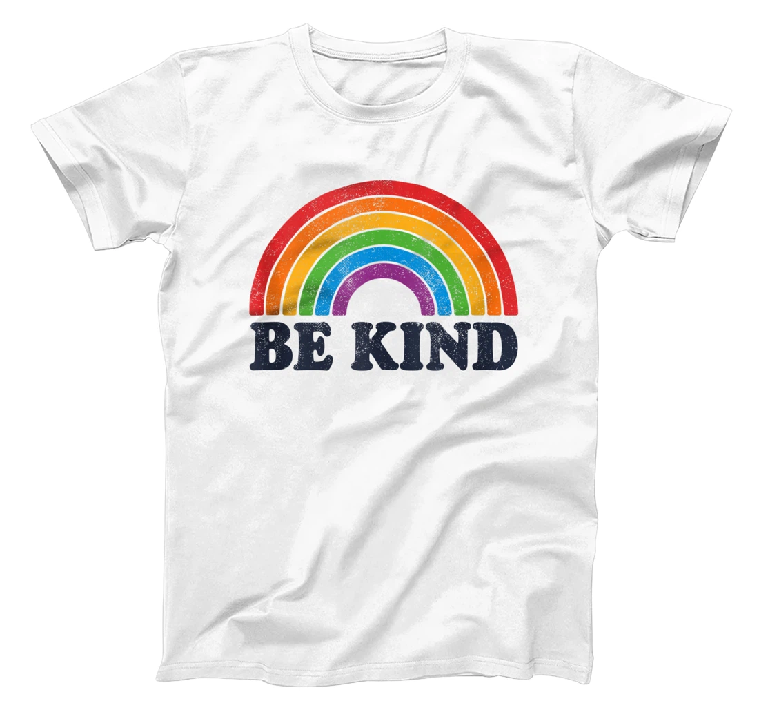 Personalized LGBTQ Be Kind Gay Pride LGBT Ally Rainbow Flag Retro Vintage T-Shirt, Women T-Shirt