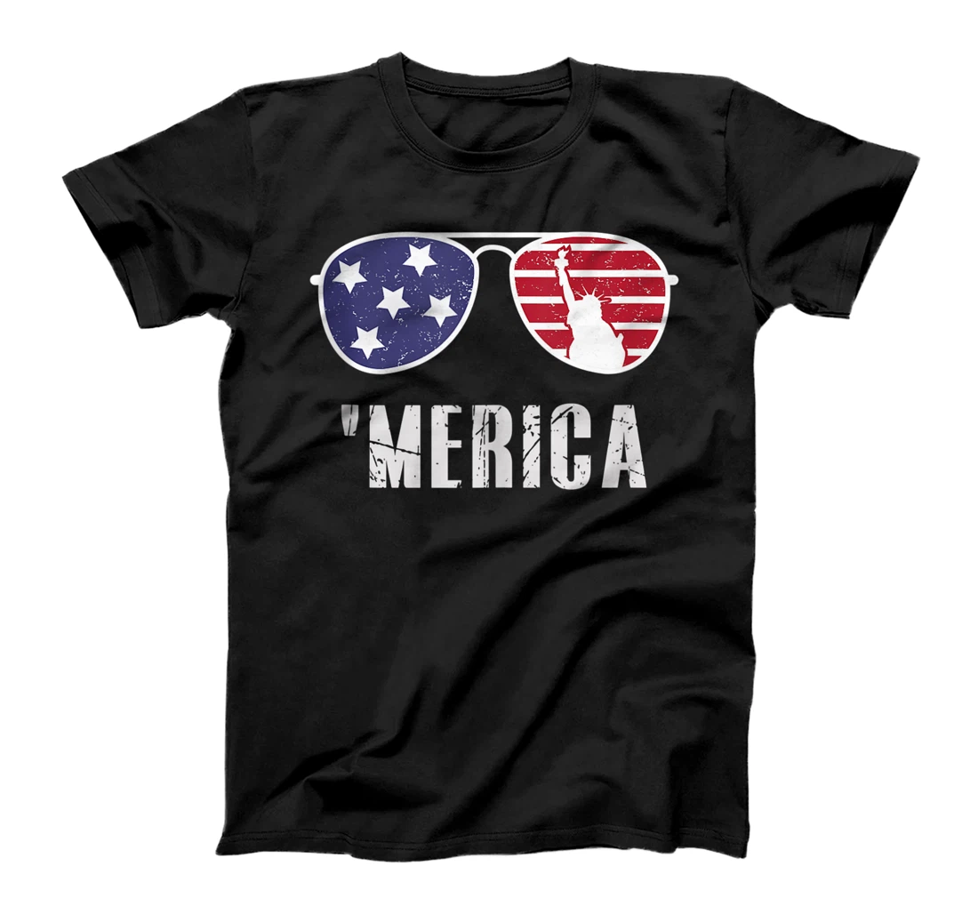 Personalized Fourth of July - Sunglass 'merica - cute Independence Day T-Shirt, Women T-Shirt