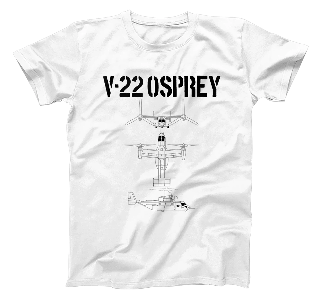 Personalized V-22 Osprey Schematic Military Helicopter Flying V22 T-Shirt, Women T-Shirt