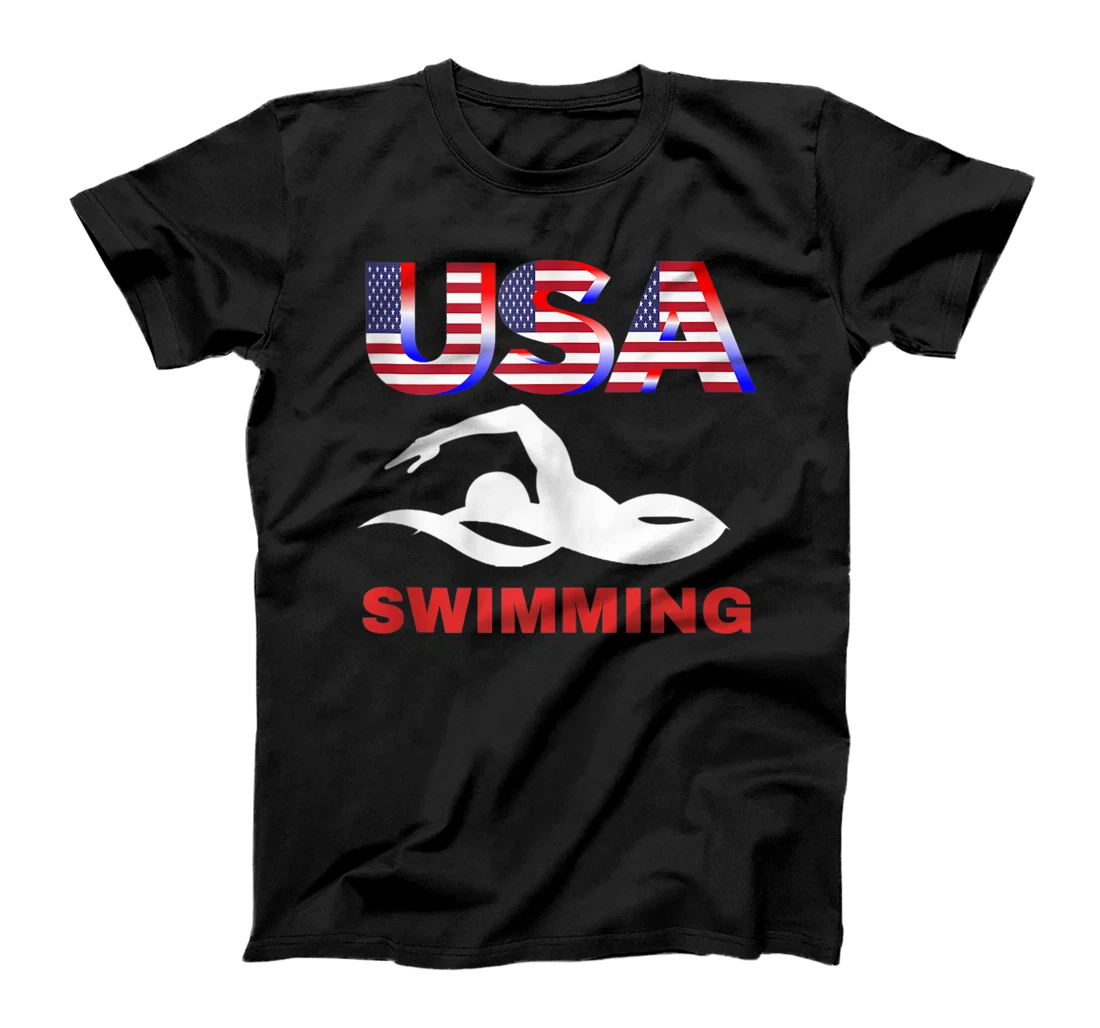 Personalized USA-Swimming for Swimming Lovers Fans of Swimming T-Shirt, Women T-Shirt