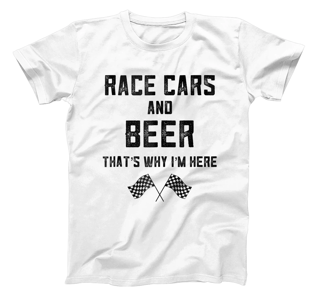Personalized Race Track Gifts For Checkered Flag Fast Cars Beer Race Day T-Shirt, Women T-Shirt