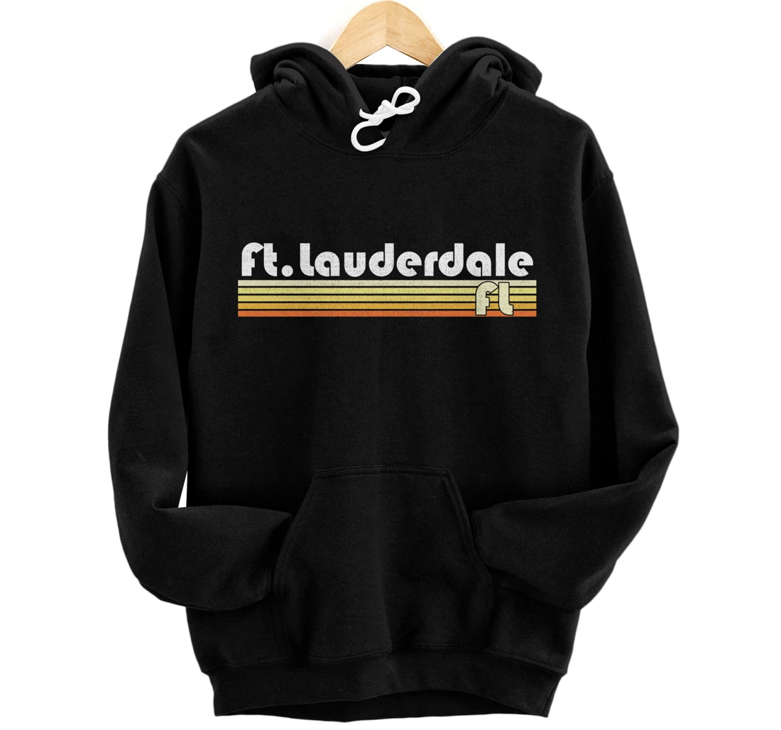 Personalized Ft. Lauderdale Florida Retro Style Vintage Pride 70s 80s 90s Pullover Hoodie