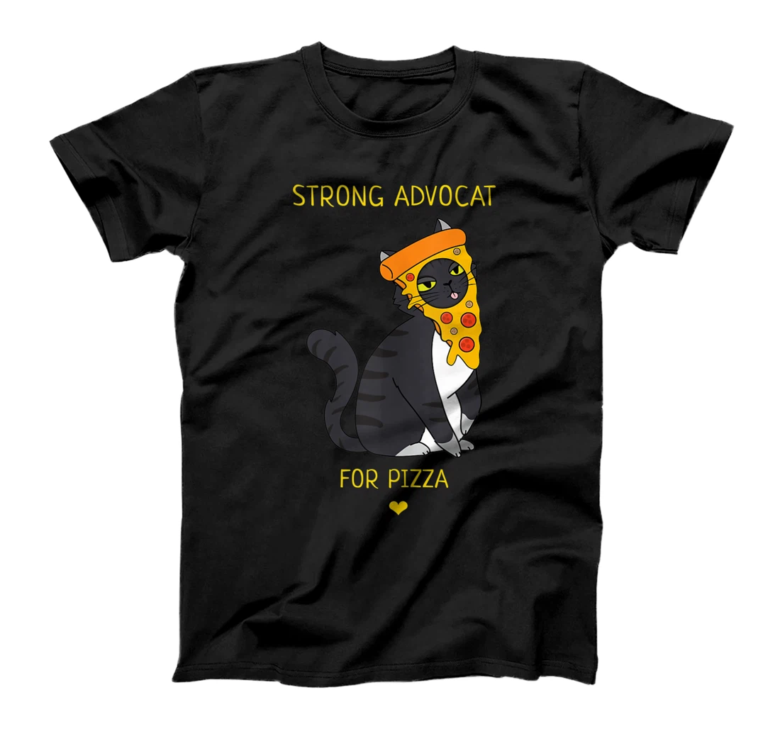Strong Advocat For Pizza Funny Cat Kitten Humor T-Shirt, Women T-Shirt