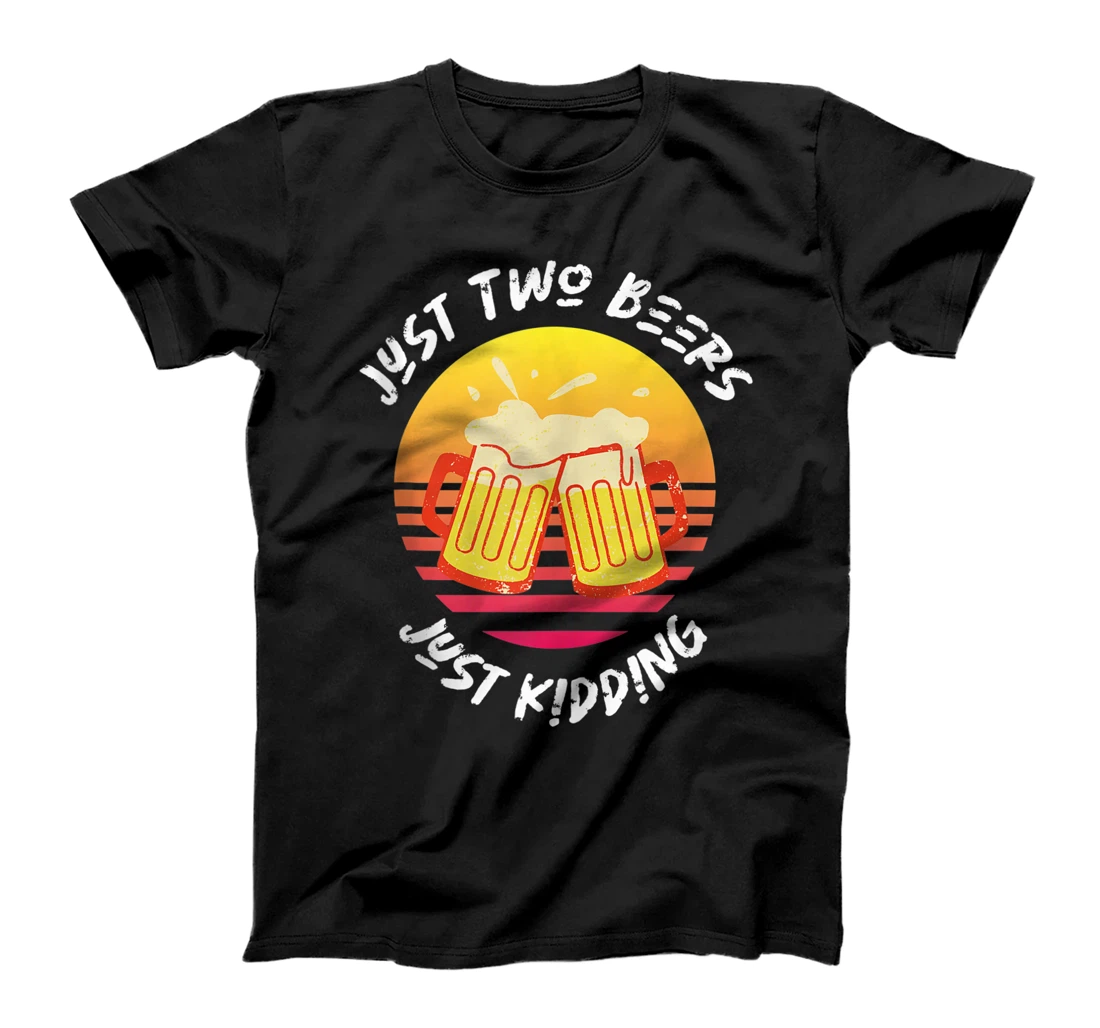 Just Two Beers - Funny Beer Retro Sunset T-Shirt, Women T-Shirt