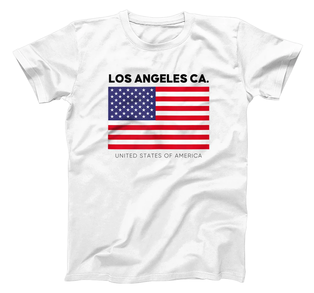 Los Angeles California With USA Flag Graphic Cool Designs T-Shirt, Women T-Shirt