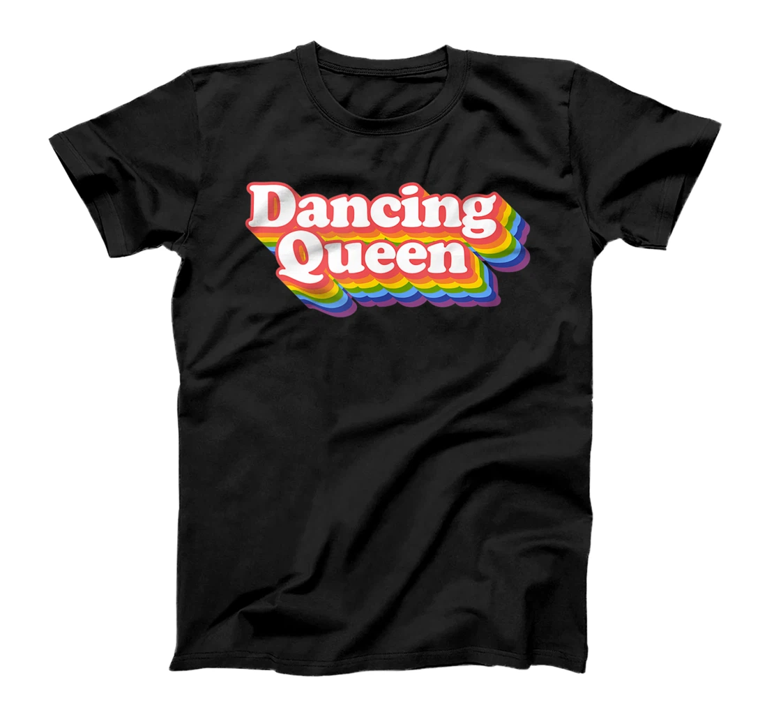 70s Disco Rainbow Dancing Queen T-Shirt, Women T-Shirt