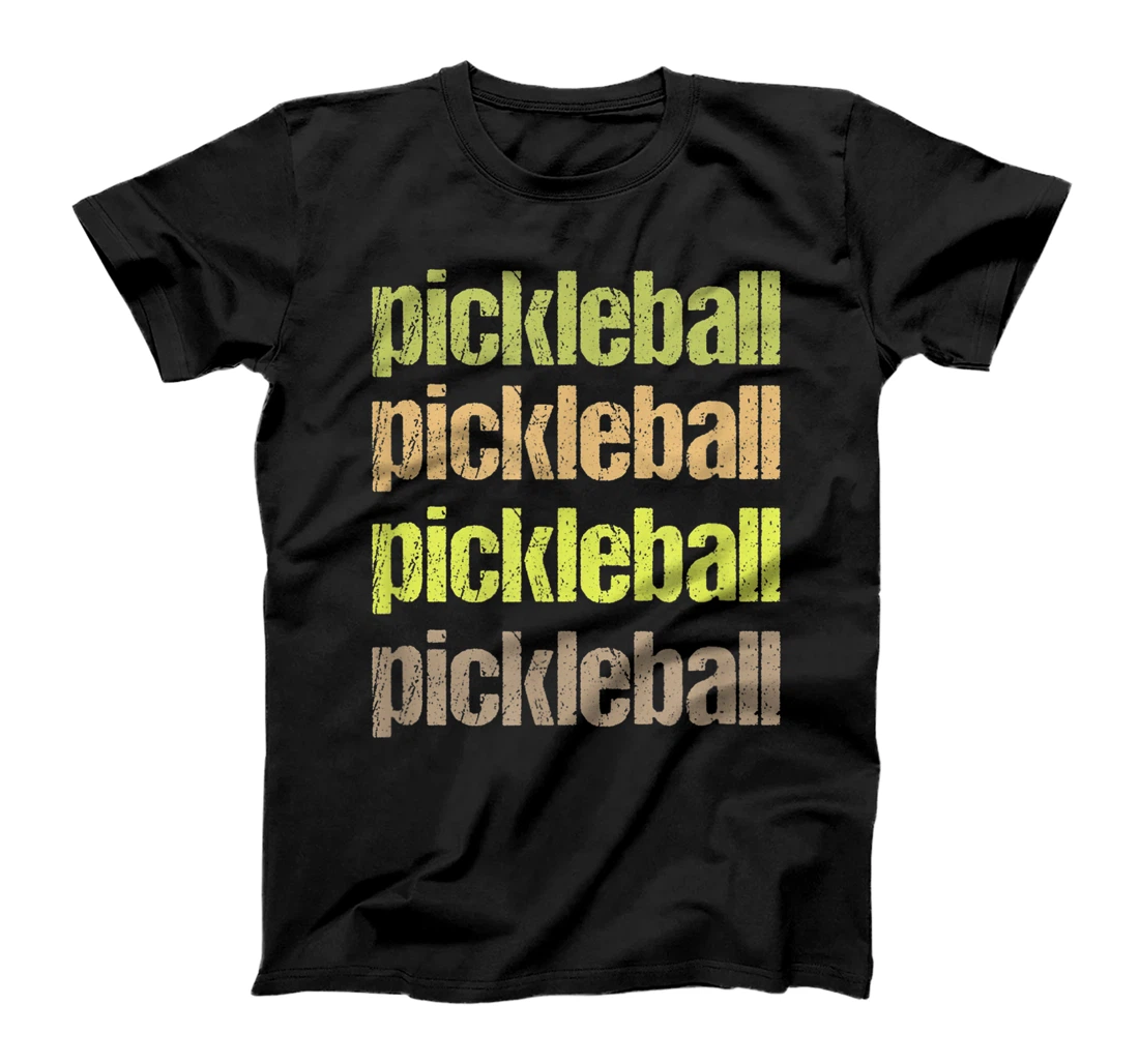 Personalized Mens Mens Pickleball Shirt Distressed Vintage Colors Pickleballer T-Shirt