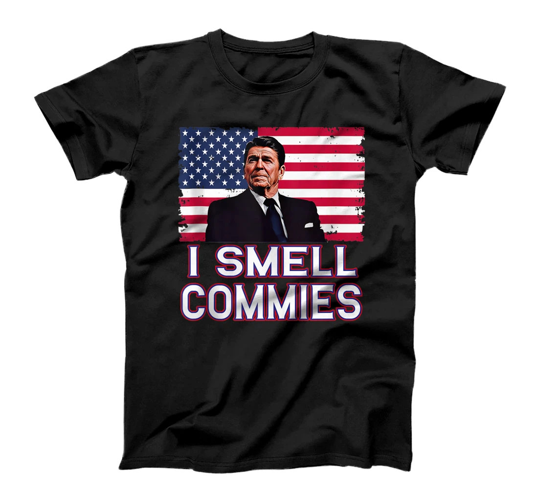 Personalized Ronald Reagan I Smell Commies Republican Democrats USA T-Shirt, Women T-Shirt