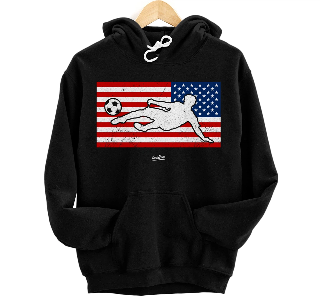 American Flag Soccer USA Pullover Hoodie