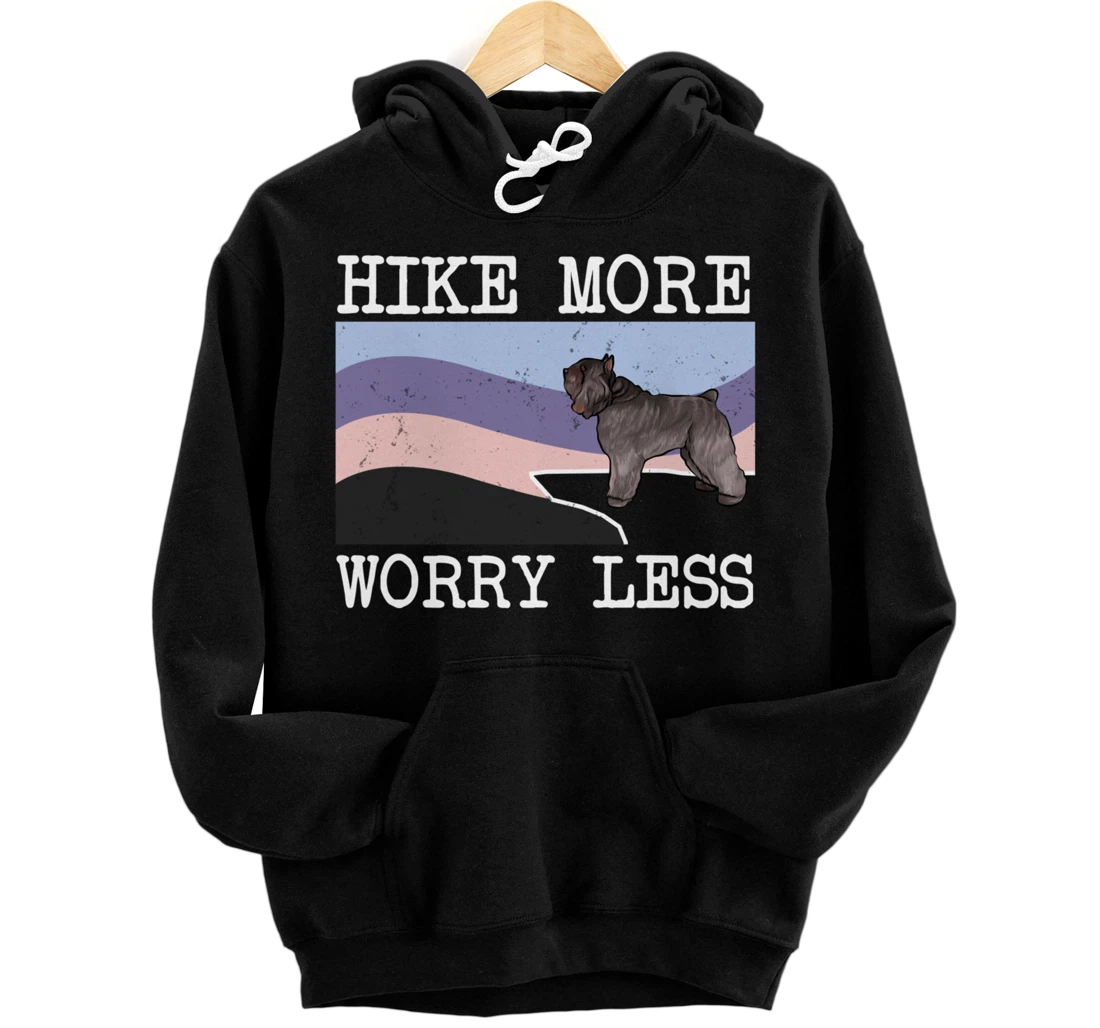 Bouvier des Flandres Hike More Worry Less Graphic Hiking Pullover Hoodie