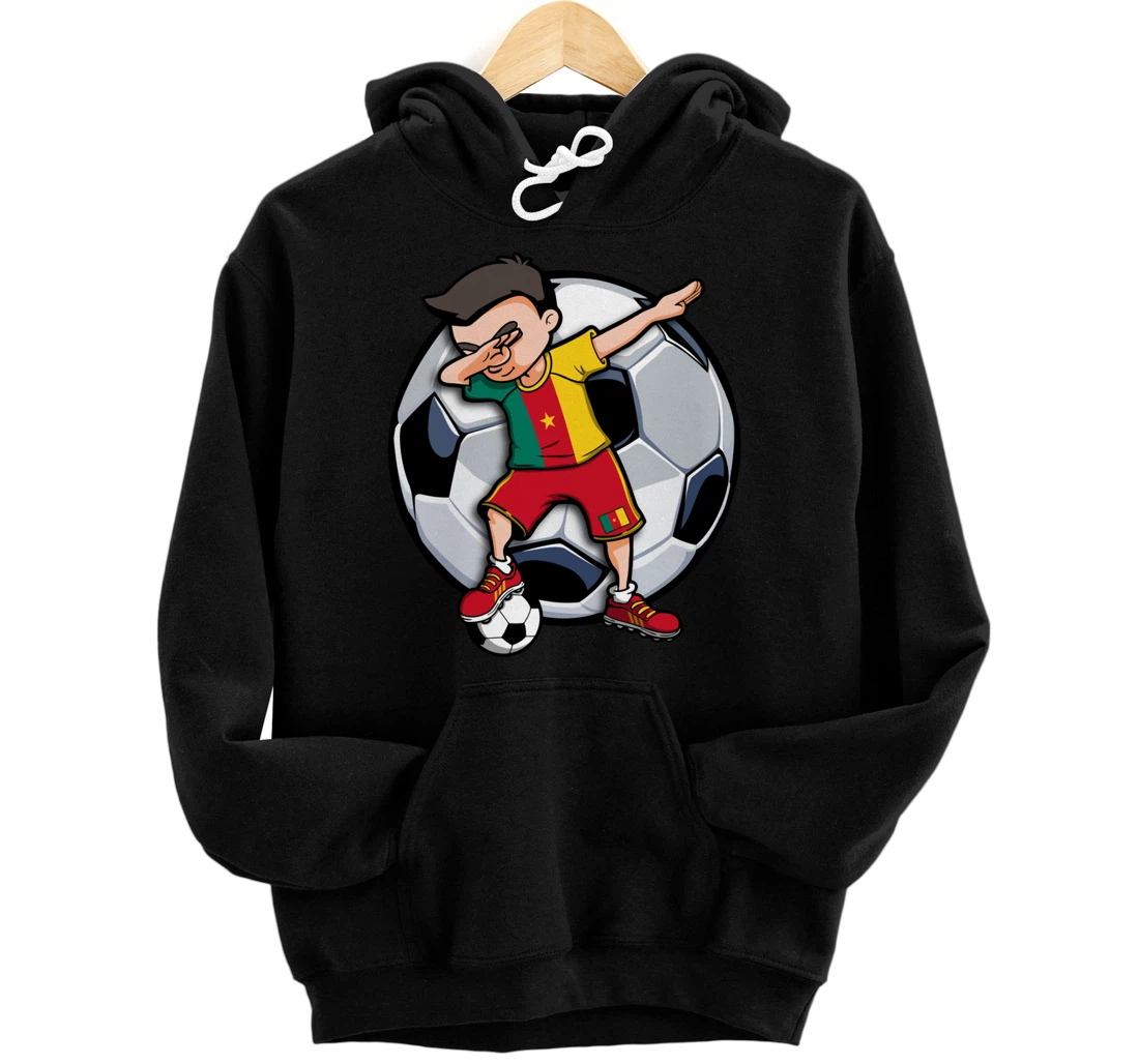 Dabbing Soccer Boy Cameroon Football Fans Jersey Flag Sport Pullover Hoodie