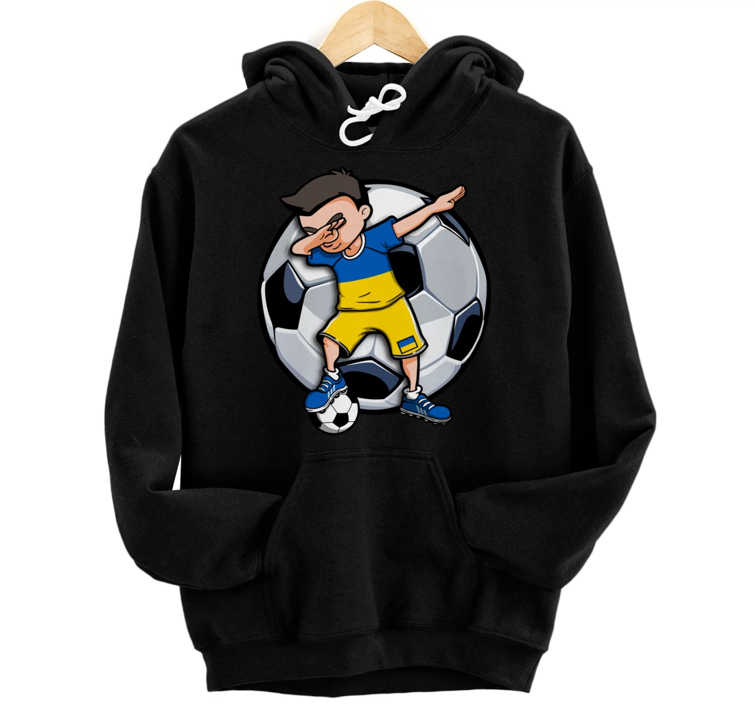 Dabbing Soccer Boy Ukraine Football Fans Jersey Flag Sport Pullover Hoodie