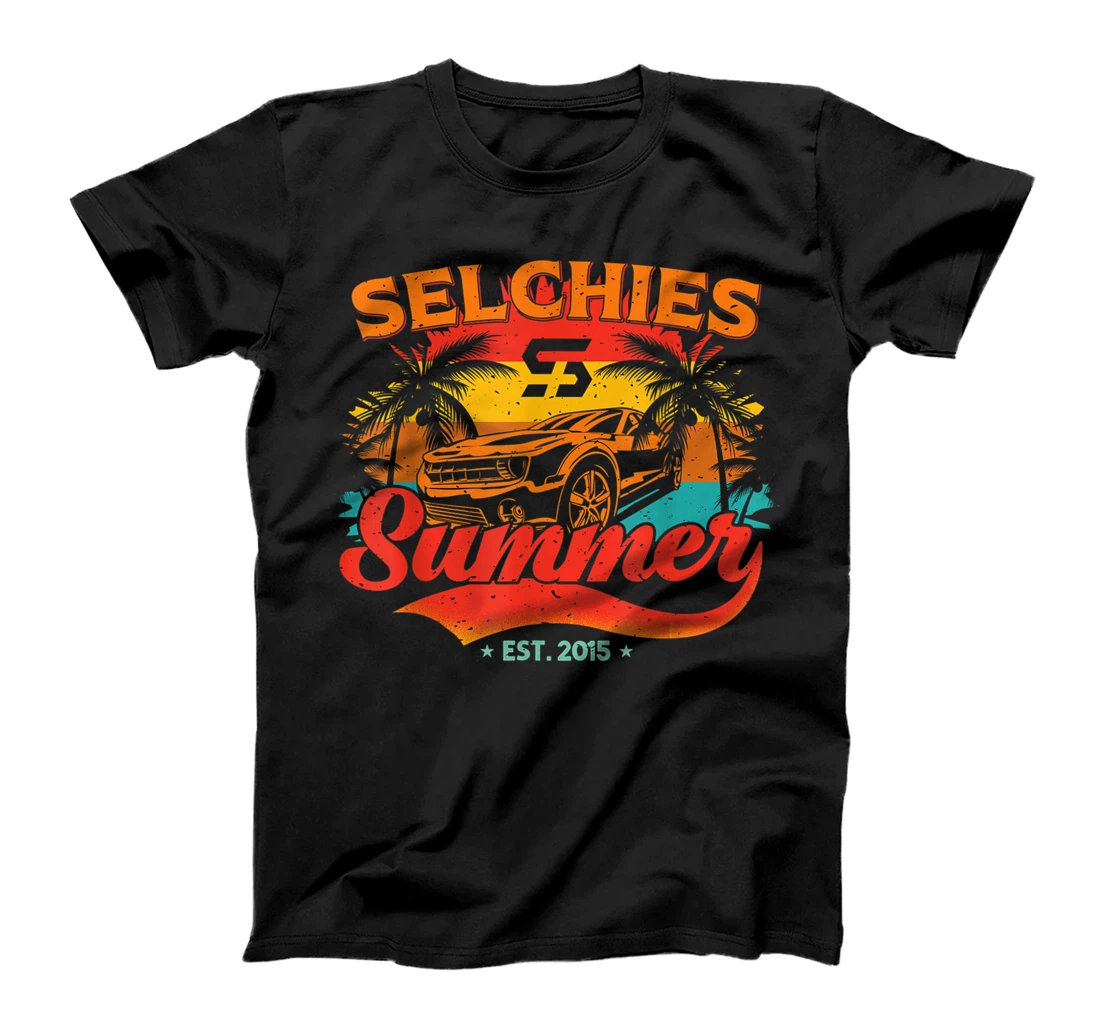 Personalized Selchies Summer Retro Car T-Shirt, Women T-Shirt