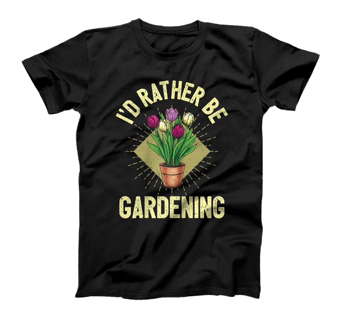 Personalized Womens I´d Rather Be Gardening T-Shirt, Women T-Shirt