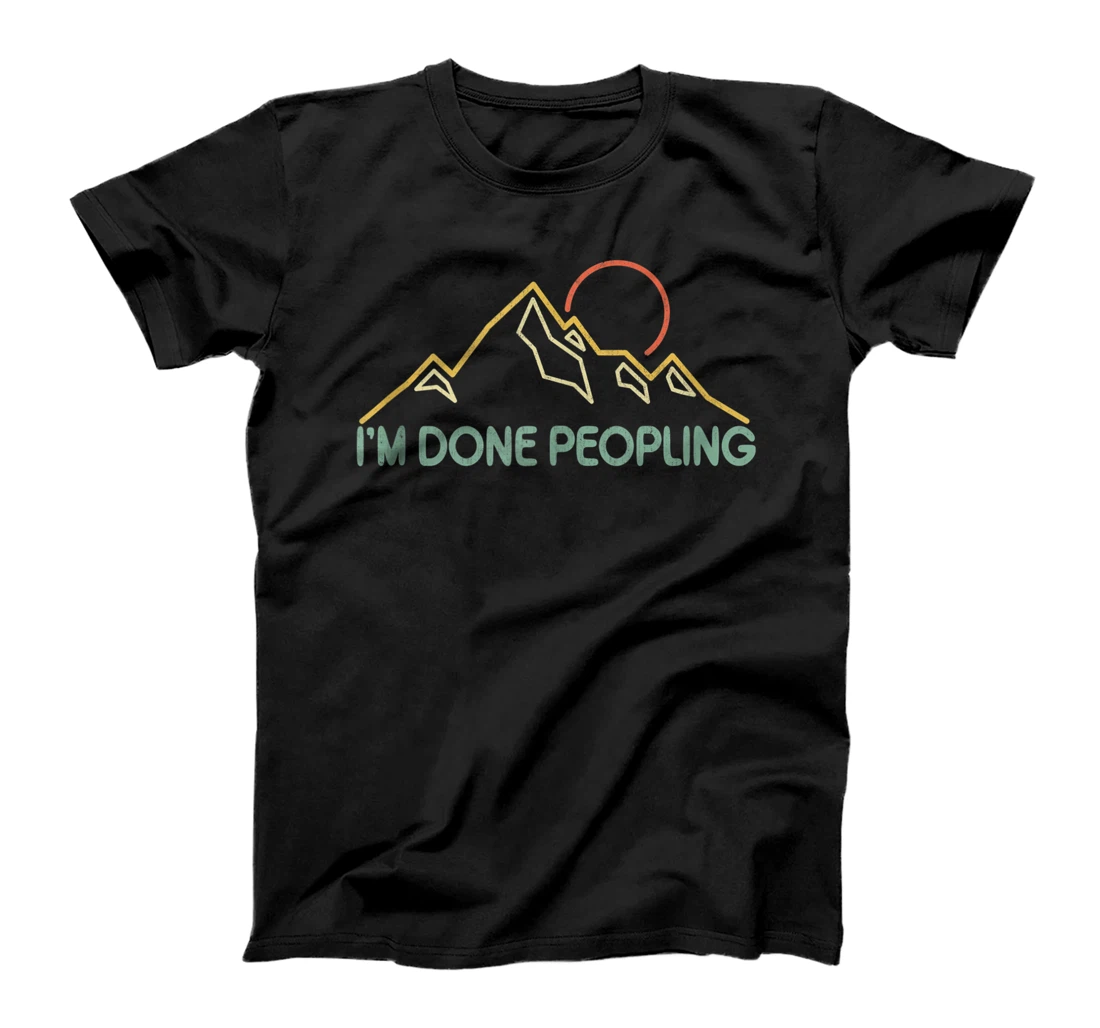 Vintage Sunset Mountain I'm Done Peopling T-Shirt, Women T-Shirt