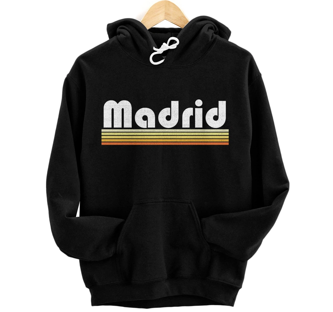 Personalized Madrid Spain Retro Style Country Vintage Pride 70s 80s Home Pullover Hoodie
