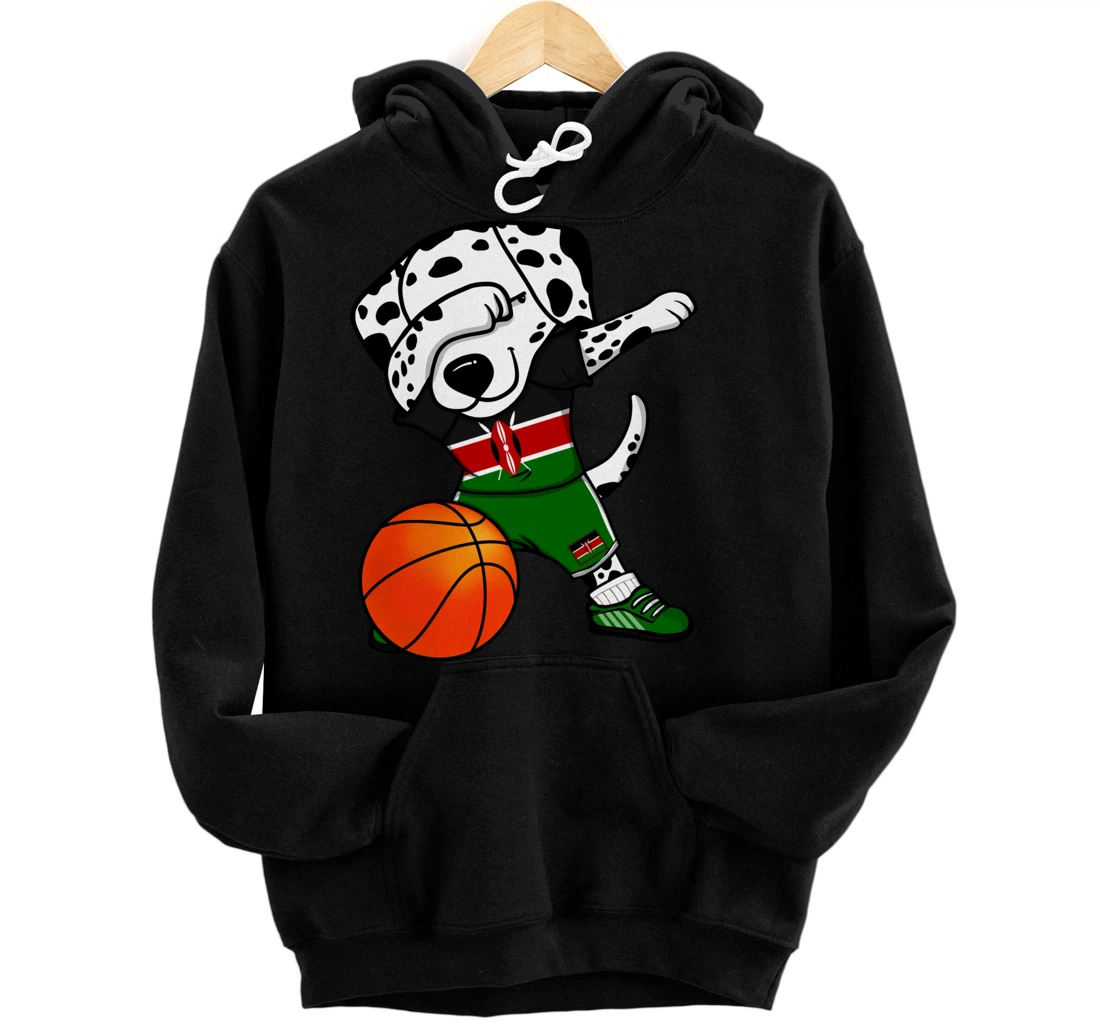 Personalized Dabbing Dalmatian Dog Kenya Basketball Fans Jersey Sport Pullover Hoodie