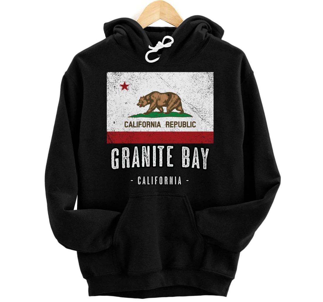 Personalized Granite Bay - California | Cali City Souvenir - CA Flag Top Pullover Hoodie