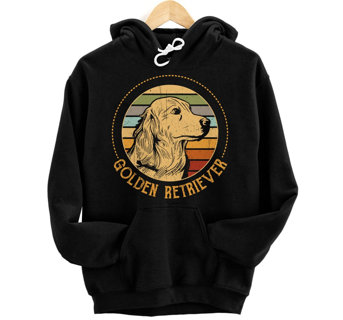 Personalized Vintage Golden Retriever Retro Dog Owner Gift Pullover Hoodie