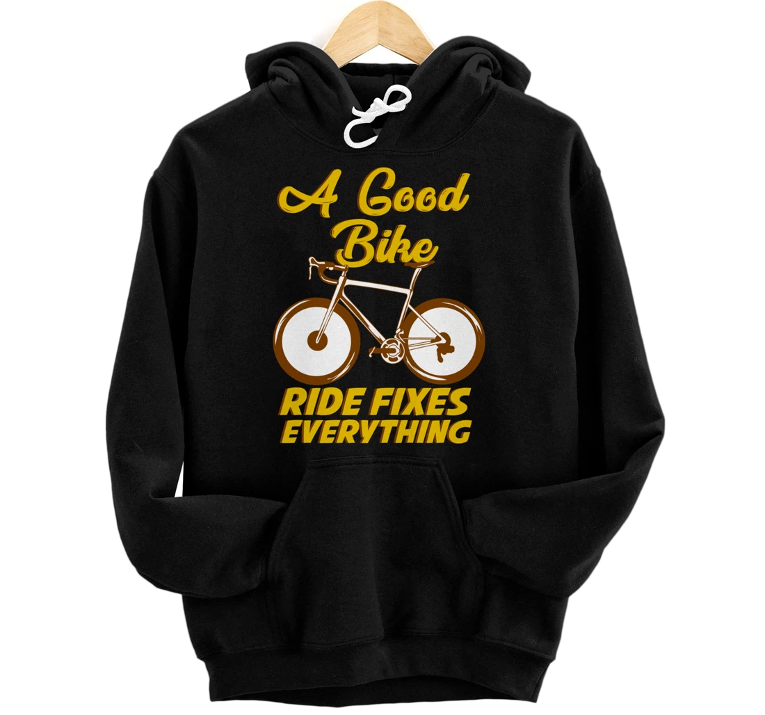 Personalized Bike Ride Fixes Everything - Funny Cool Cylist Lovers Cyling Pullover Hoodie