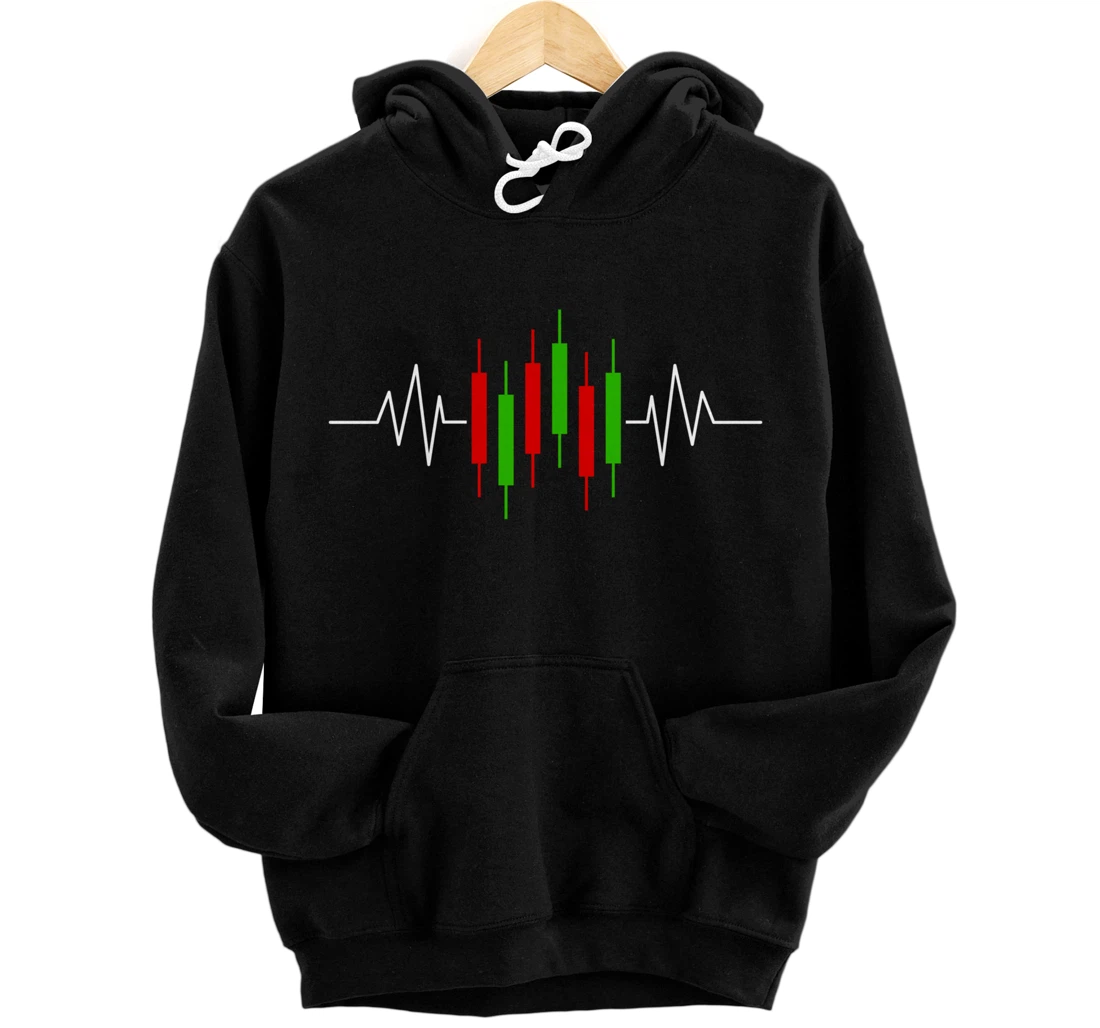 Personalized Day Trading Heartbeat EKG Stock Market Forex Cryptocurrency Pullover Hoodie
