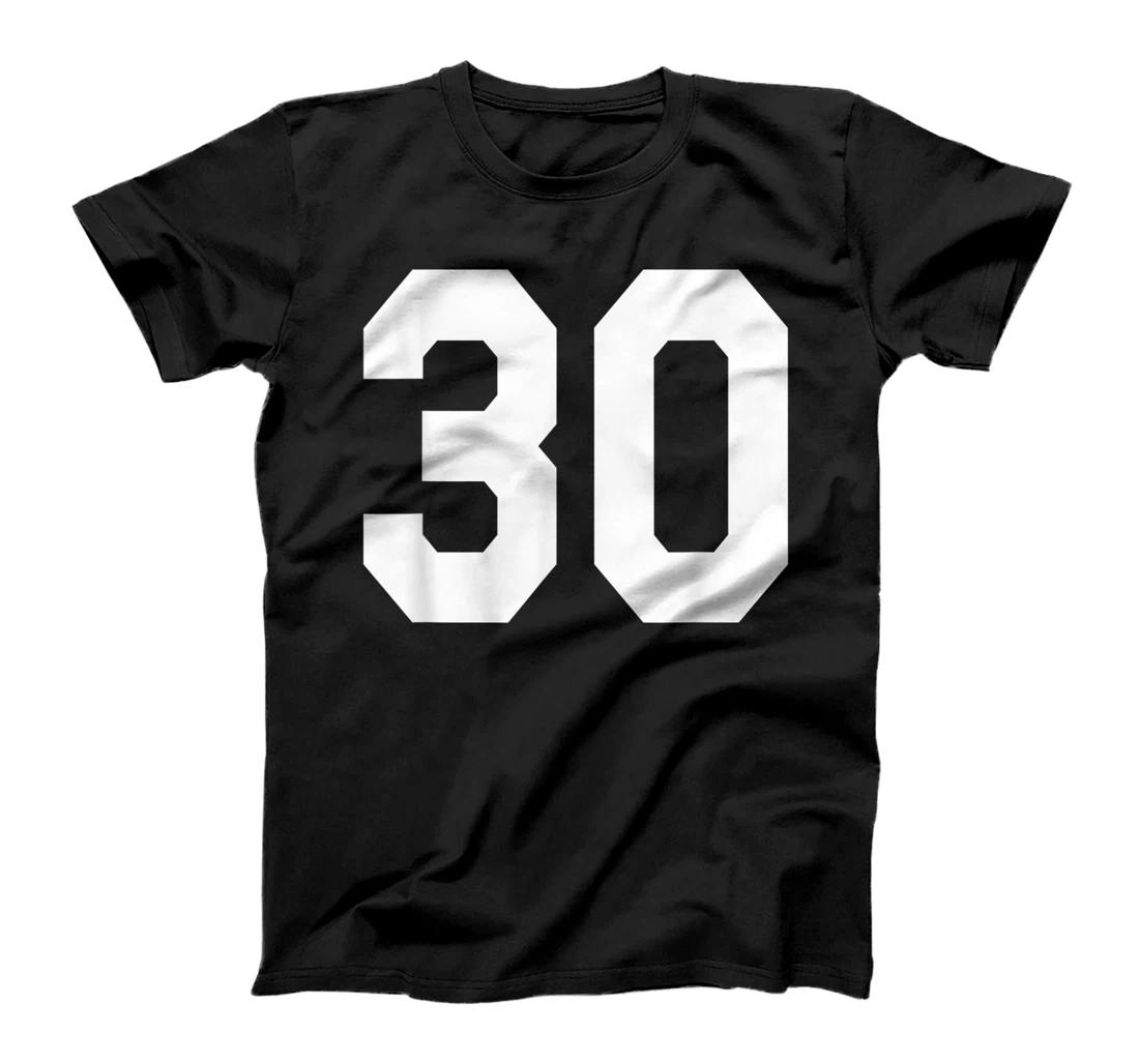 Number 30 Sports Jersey Front and Back Team Player T-Shirt, Kid T-Shirt and Women T-Shirt