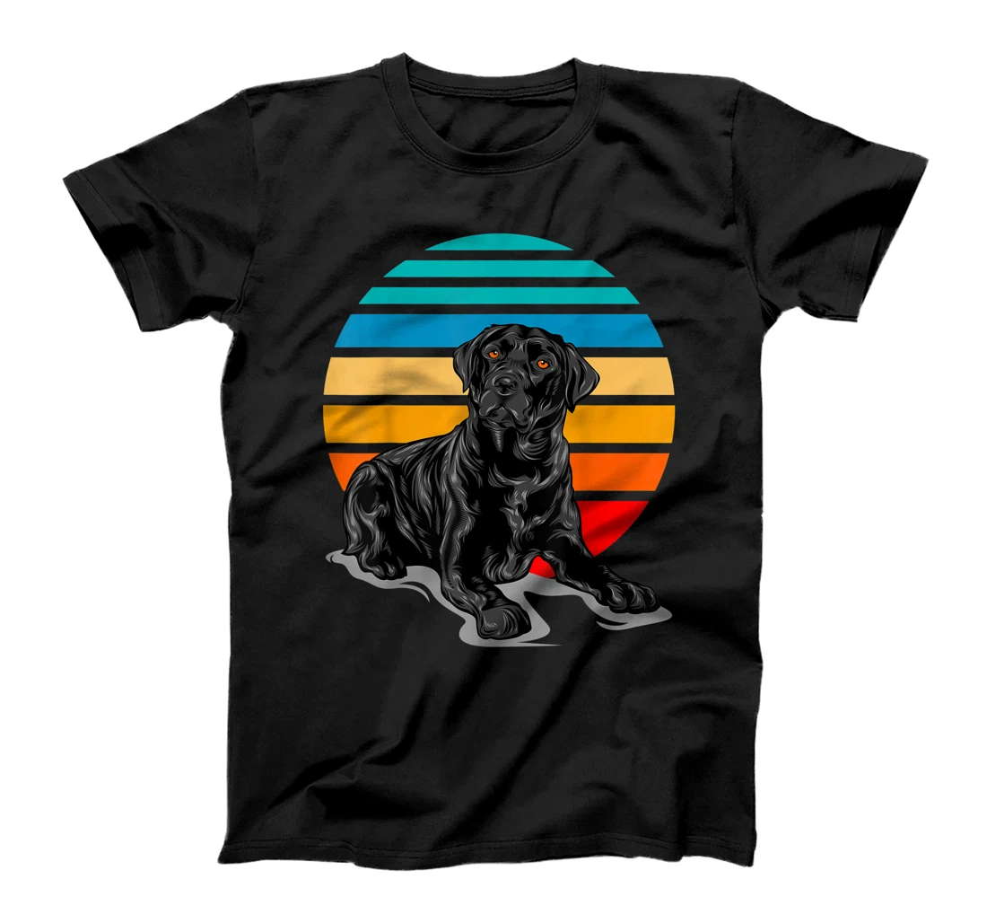 Black Labrador dog, sunset, vintage retro style black lab T-Shirt, Kid T-Shirt and Women T-Shirt