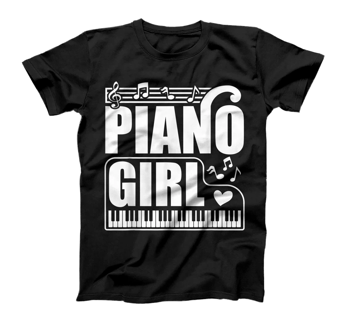 Personalized Piano For Girls Women Musical Piano Player Key Music Recital T-Shirt, Kid T-Shirt and Women T-Shirt