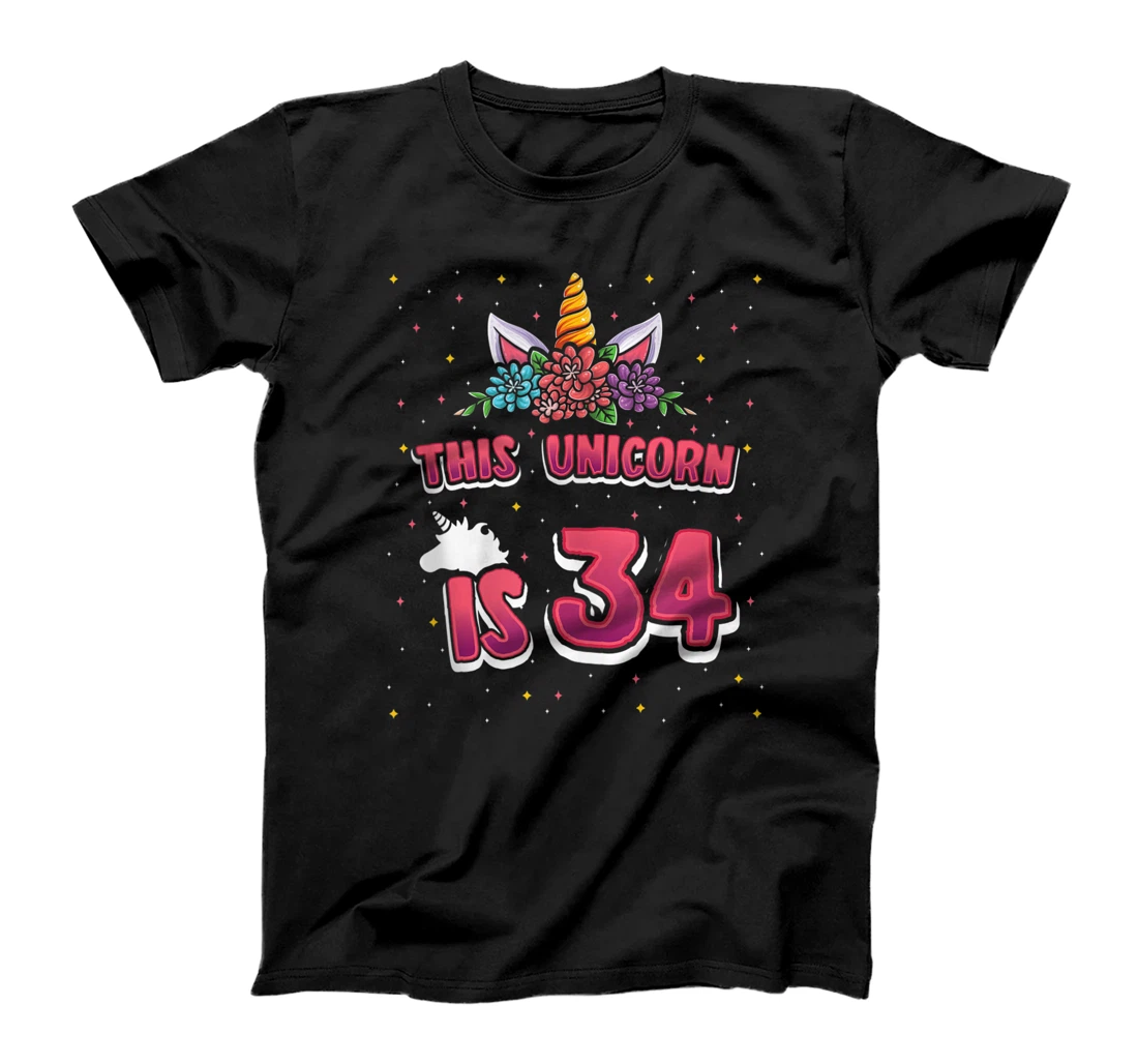 This Unicorn is 34 Thirty-four Years Old Girl 34th Bday T-Shirt, Women T-Shirt