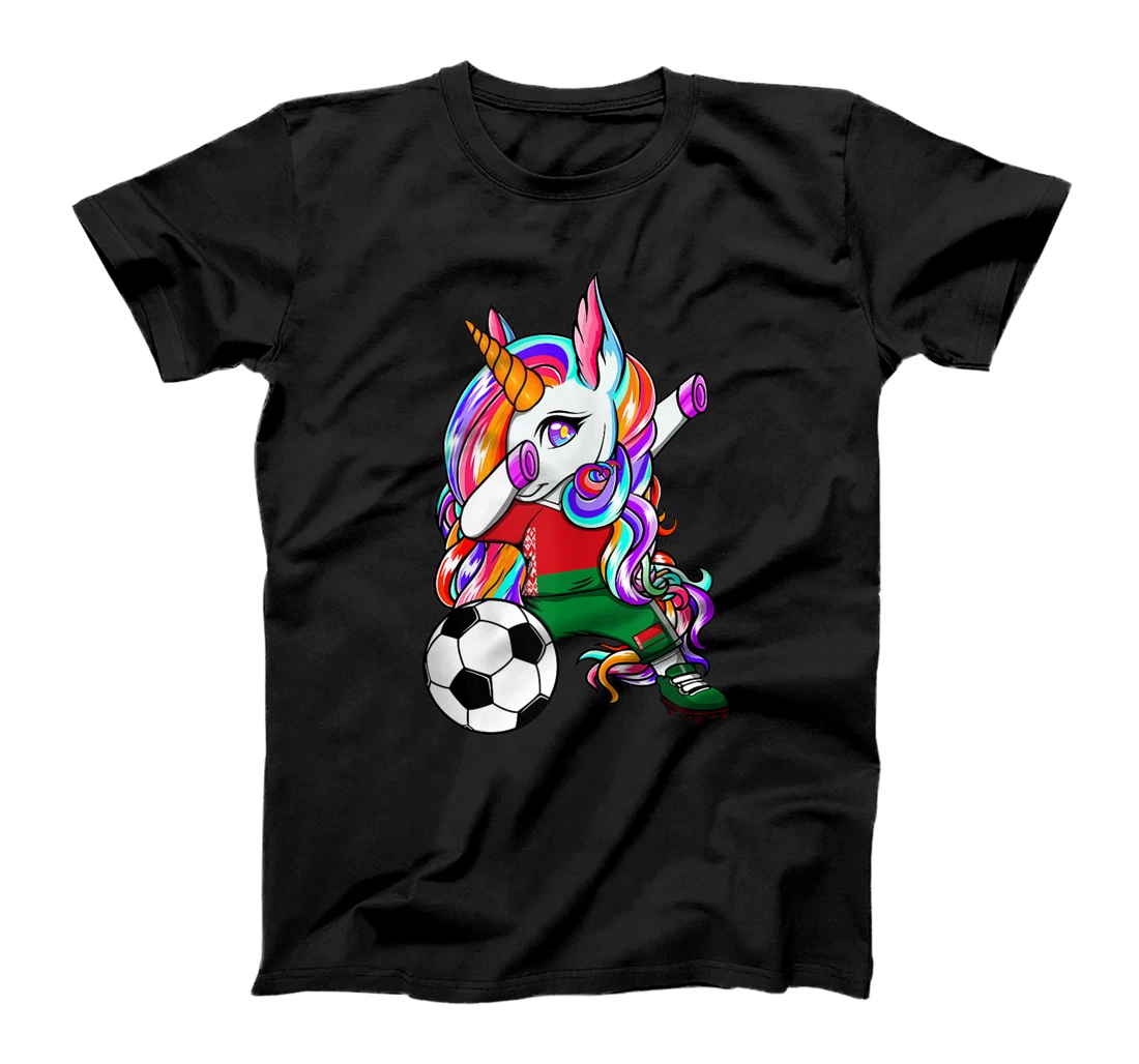 Dabbing Unicorn Belarus Soccer Fans Jersey Football Lovers T-Shirt, Women T-Shirt