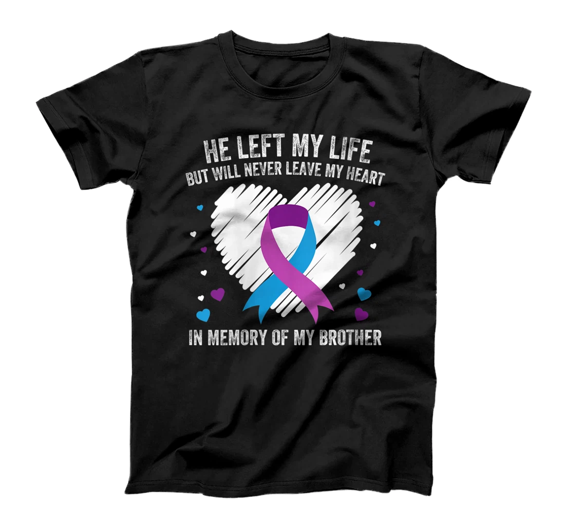 Personalized Womens In Memory of My Loving Brother Suicide Prevention Awareness T-Shirt, Women T-Shirt