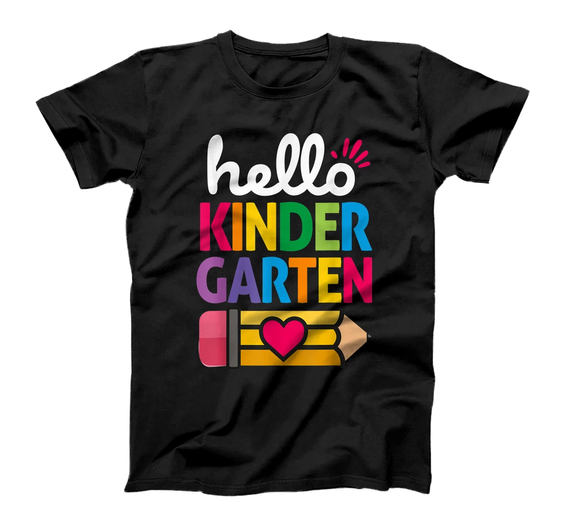 Personalized Hello Kindergarten Pencil Teacher and Student Back To School T-Shirt, Kid T-Shirt and Women T-Shirt