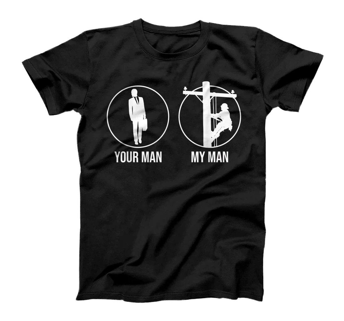 Personalized Funny Lineman Girlfriend Design For Women Electrician Humor T-Shirt, Kid T-Shirt and Women T-Shirt