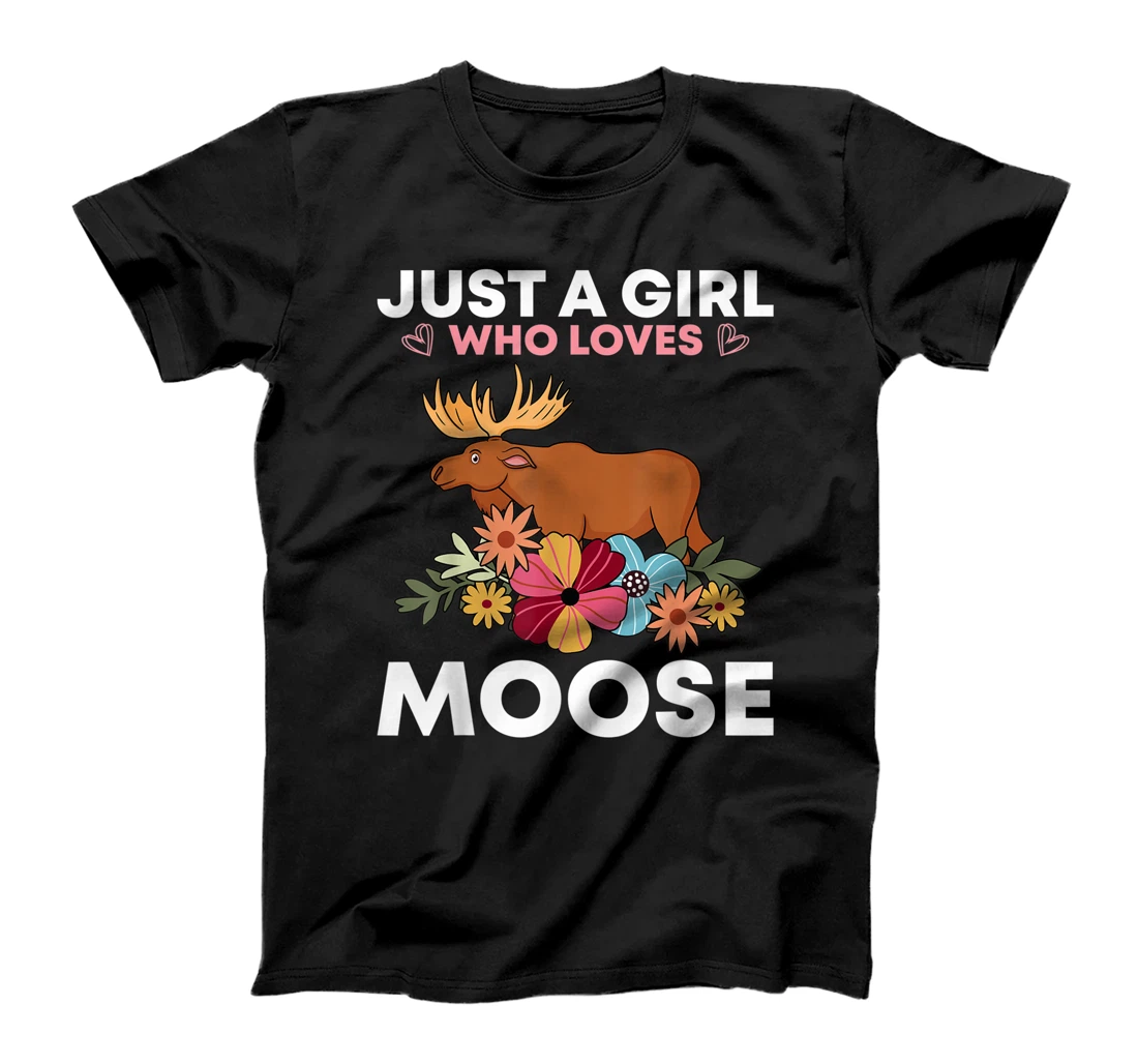 Personalized Funny Moose For Women Girls Antler Alces Elk Forest Animal T-Shirt, Kid T-Shirt and Women T-Shirt
