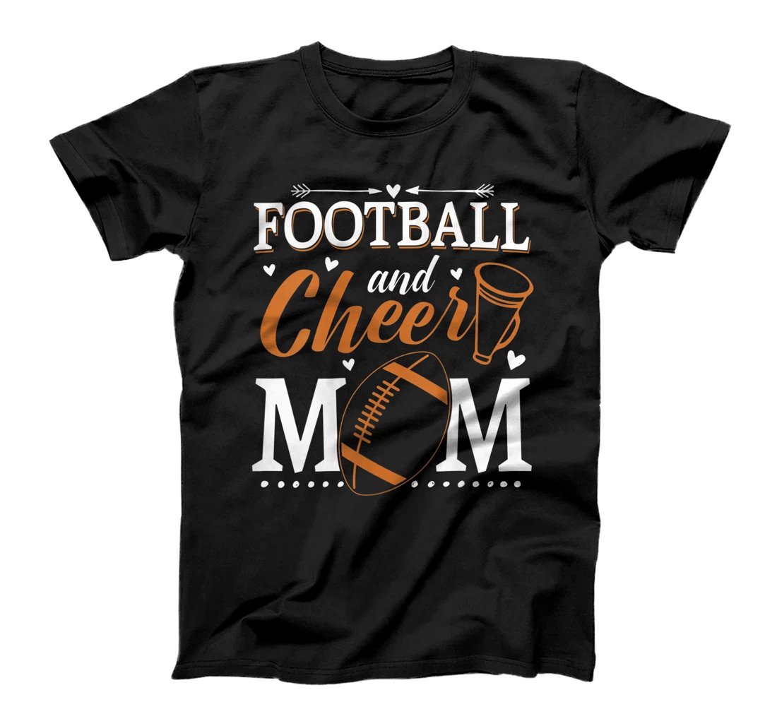 Womens Funny Cheerleading Mom Football and Cheer Mom T-Shirt, Women T-Shirt