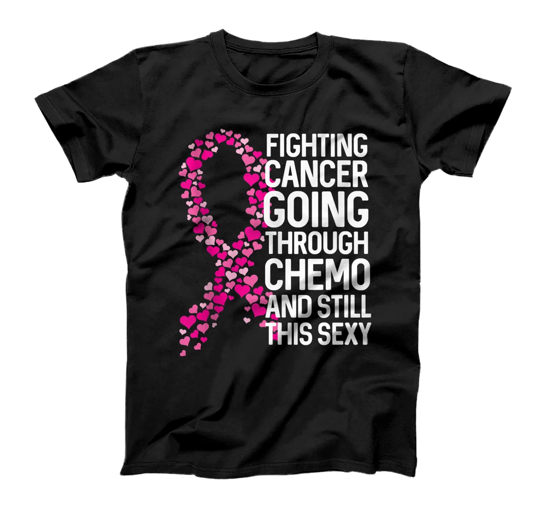 Funny Cancer Fighter Inspirational Quote Pink Ribbon T-Shirt, Women T-Shirt