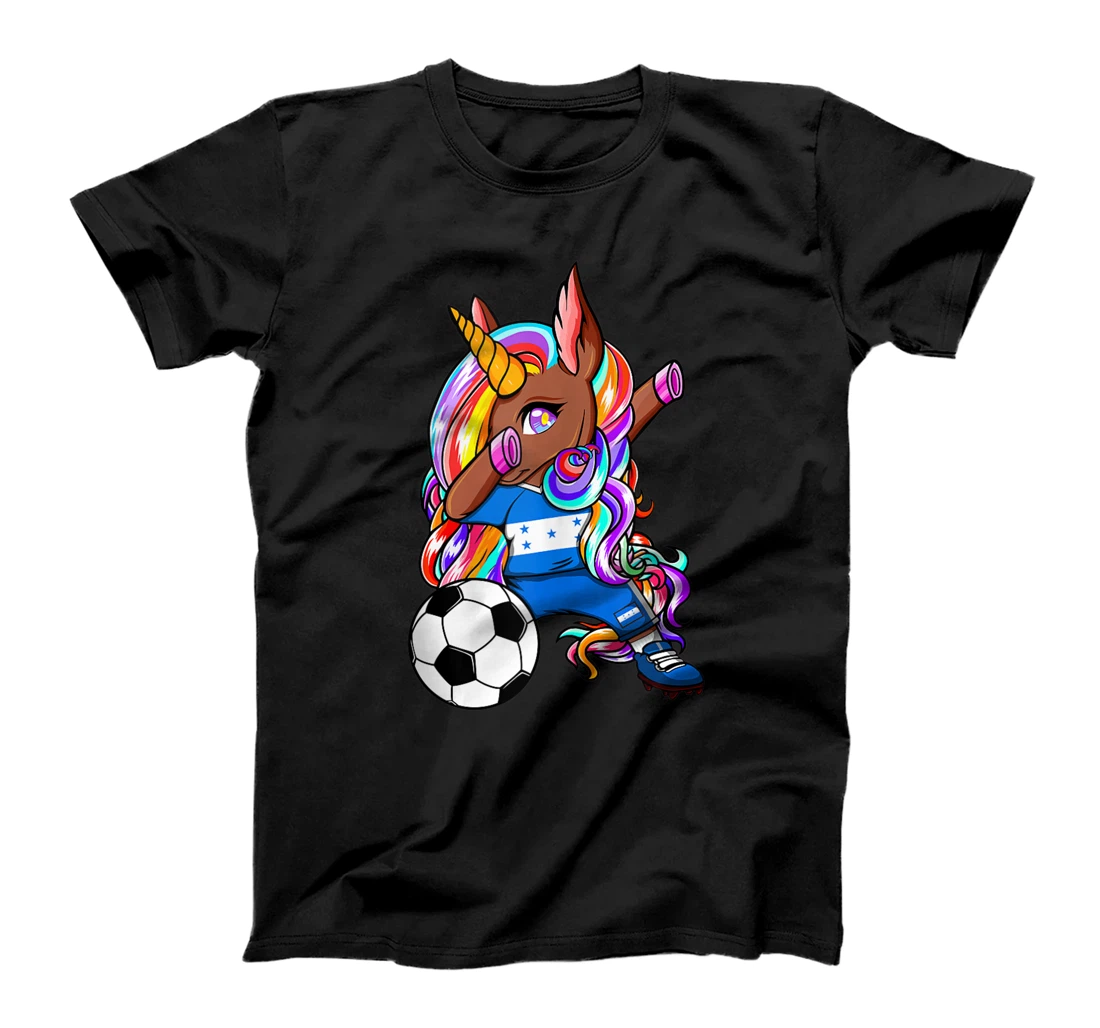 Dabbing Brown Skin Unicorn Honduras Soccer Fans Jersey Sport T-Shirt, Women T-Shirt