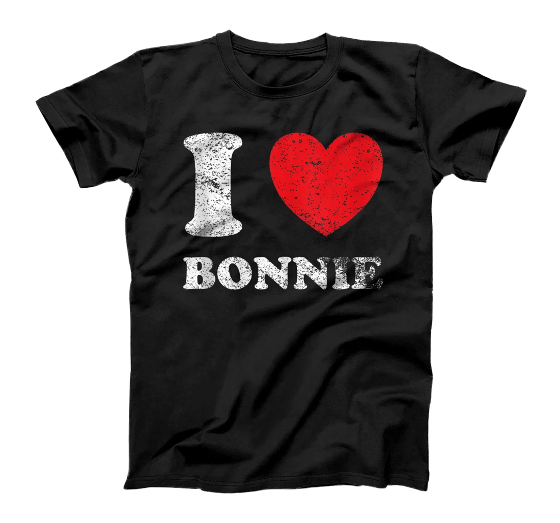 Distressed Grunge Worn Out Style I Love Bonnie T-Shirt, Women T-Shirt