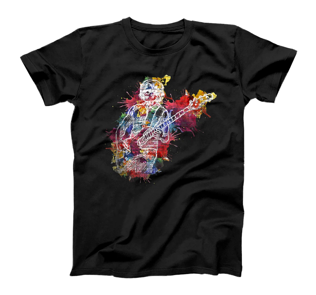 Guitar Colorful Watercolor Art T-Shirt, Women T-Shirt