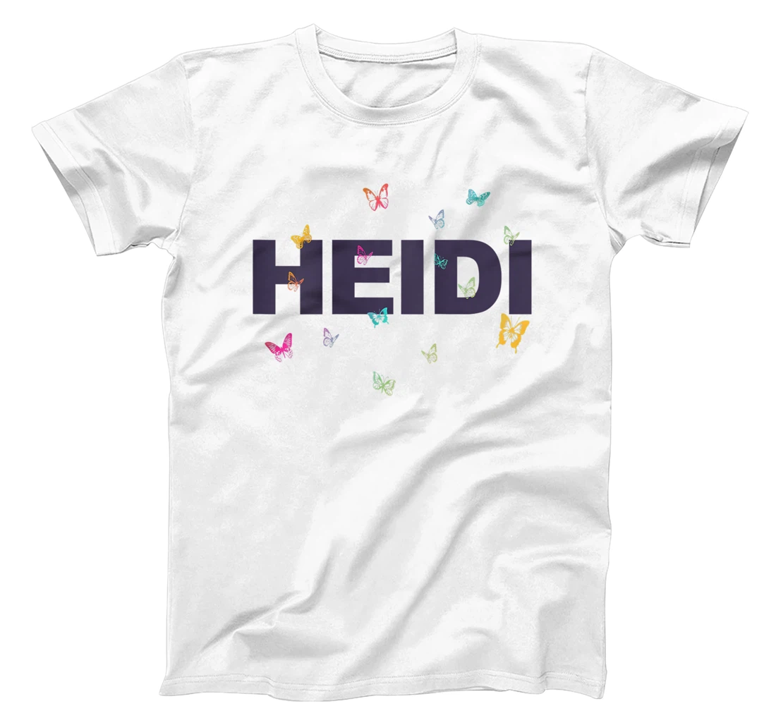 Womens Heidi - Beautiful Name with Butterlfies T-Shirt, Women T-Shirt